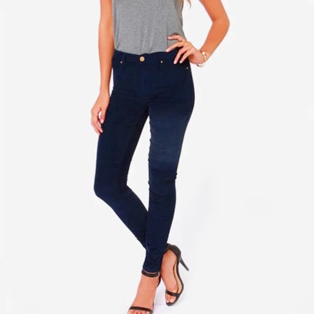 NWT BLANKNYC THE SPRAY ON BLUE CORDUROY PANTS